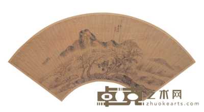 曹凤征 山水扇面 镜心 17×48cm